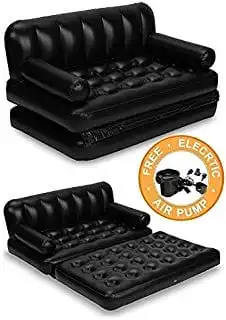  5 in 1 Inflatable 3-Seater Queen Size Sofa Cum Bed with Pump 