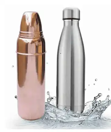 1+1 Pcs of Copper Bottle & Stainless Steel Hot & Cold Vacuum Bottle